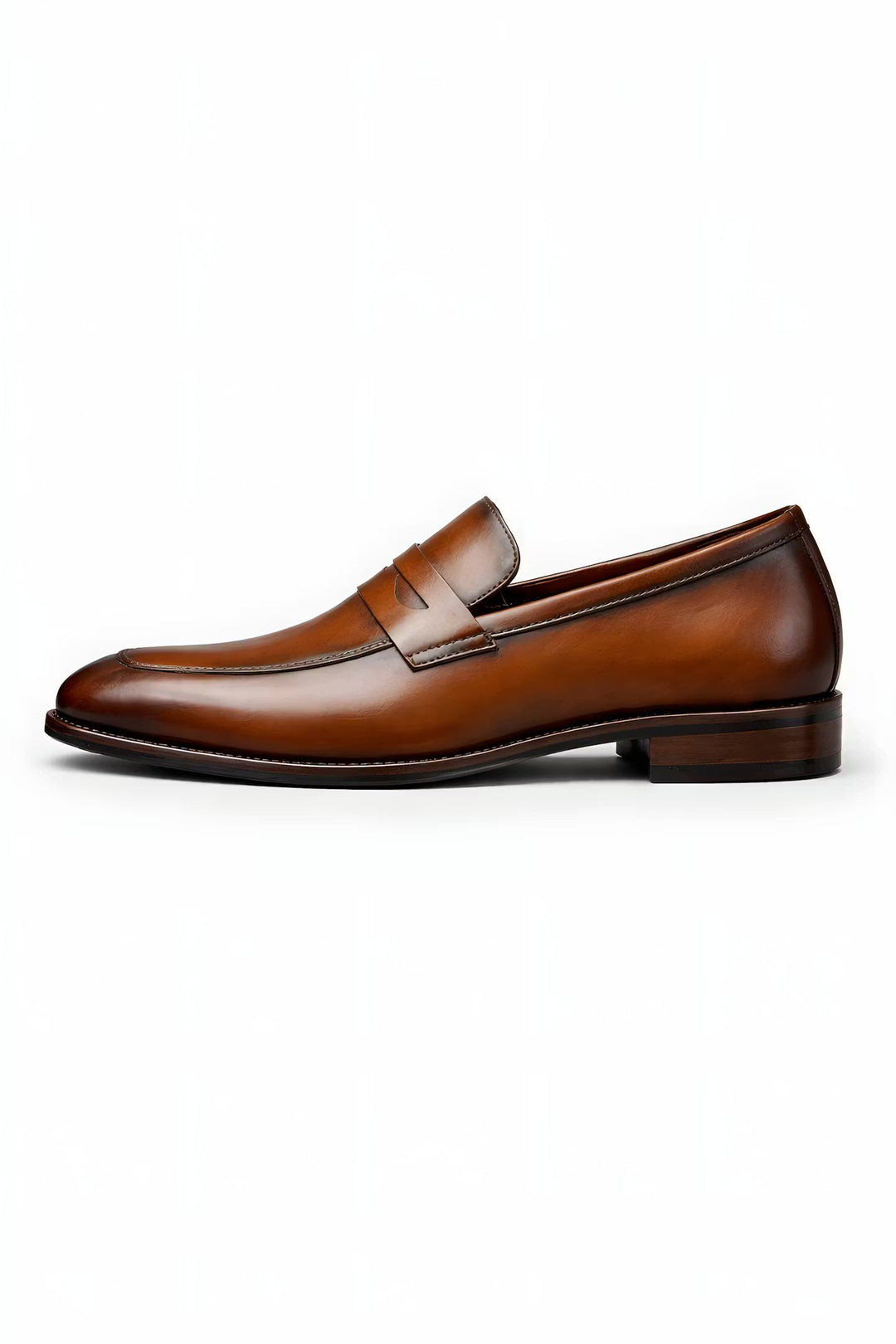 Heren Klassieke Penny Loafer Instapschoen Gepolijst Synthetisch - Brown
