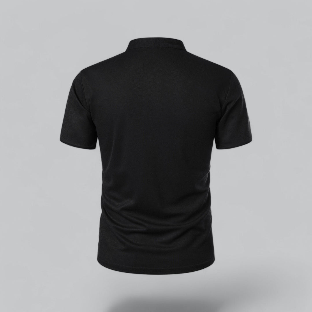 Heren Kraagloze Katoen Polo Shirt Korte Mouwen