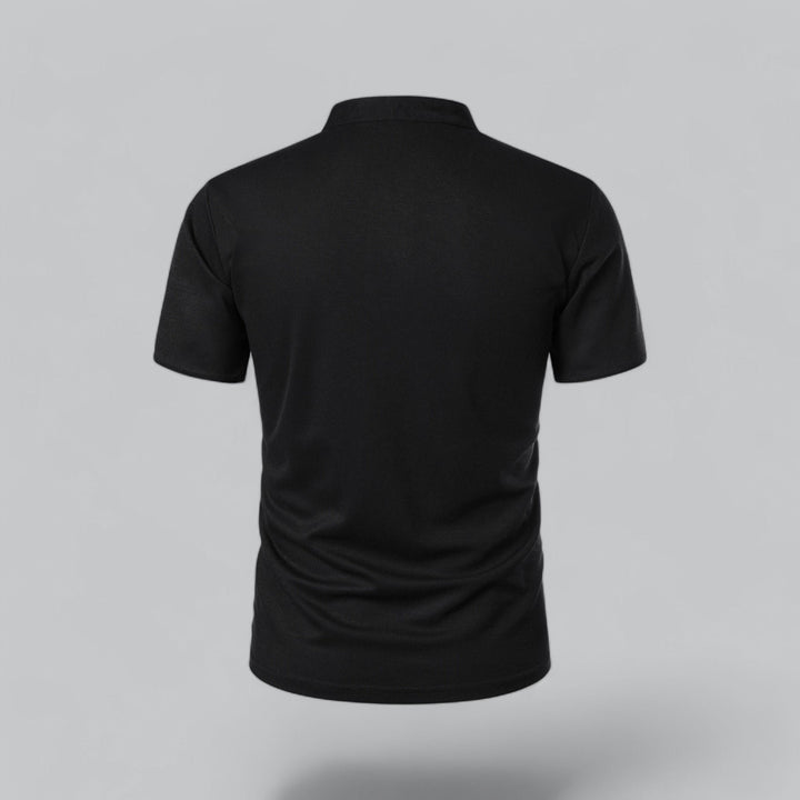 Heren Kraagloze Katoen Polo Shirt Korte Mouwen