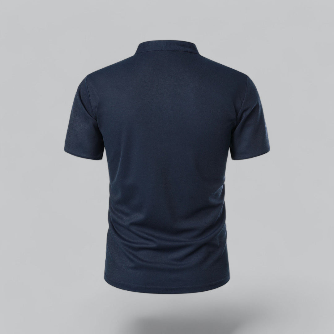 Heren Kraagloze Katoen Polo Shirt Korte Mouwen