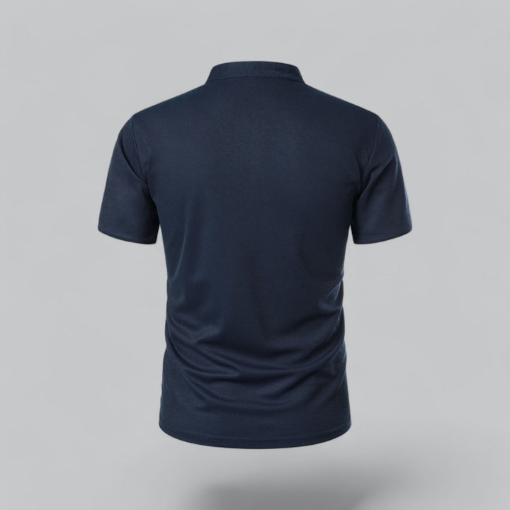 Heren Kraagloze Katoen Polo Shirt Korte Mouwen
