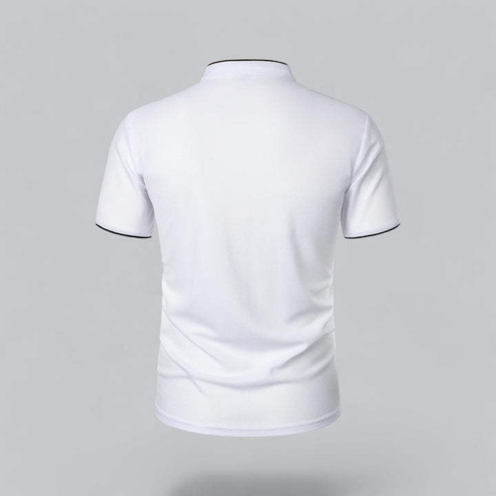 Heren Kraagloze Katoen Polo Shirt Korte Mouwen