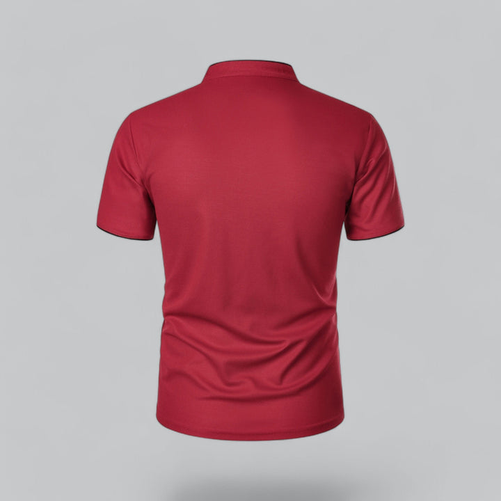 Heren Kraagloze Katoen Polo Shirt Korte Mouwen