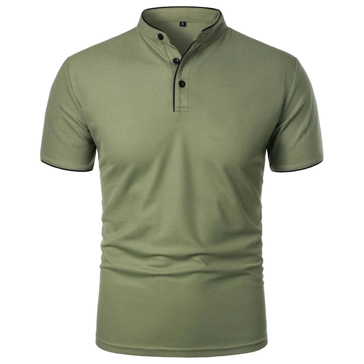 Heren Kreukvrij Ademend Poloshirt Staande Kraag Korte Mouw - Groen