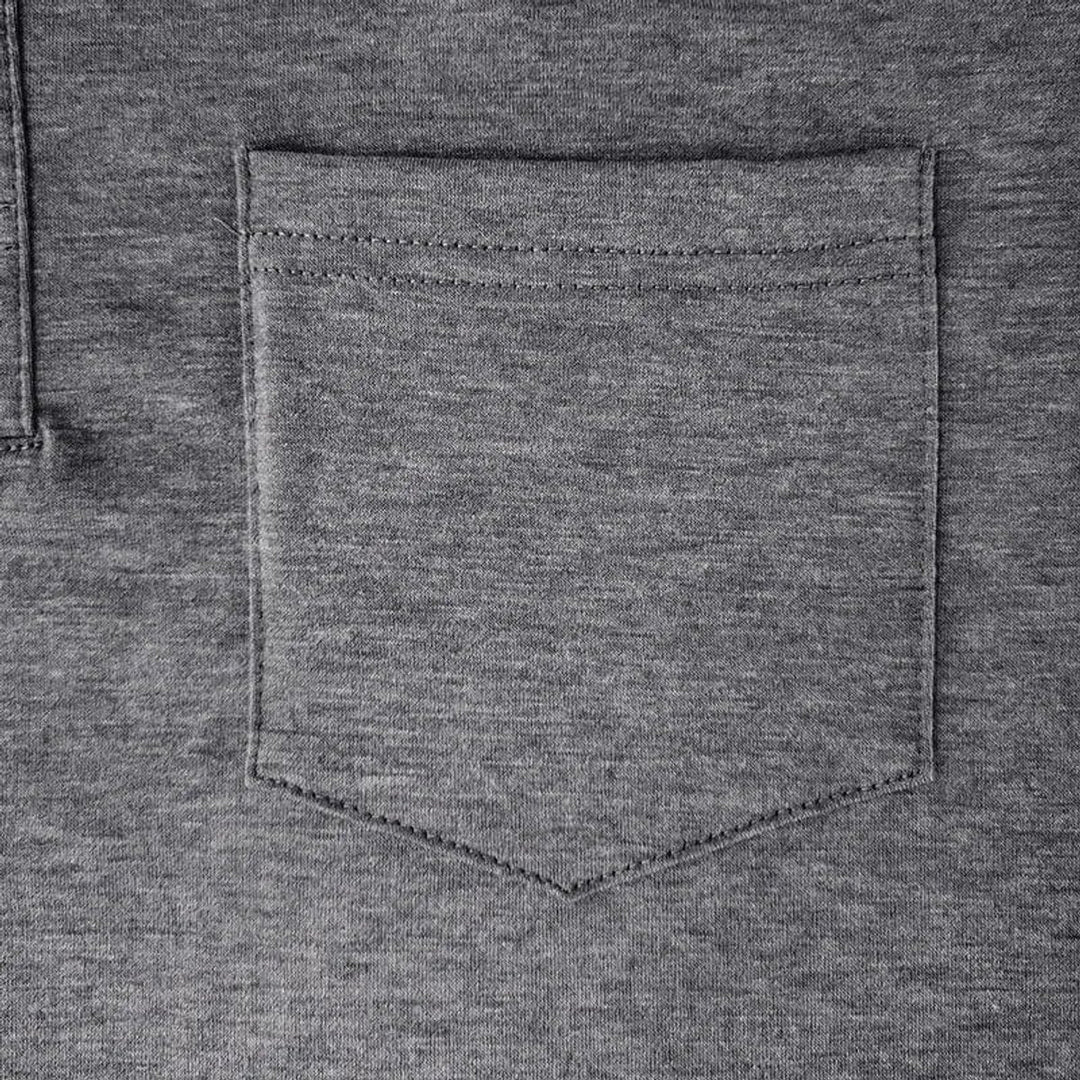 Heren Langarm Poloshirt met Borstzak Klassieke Kraag