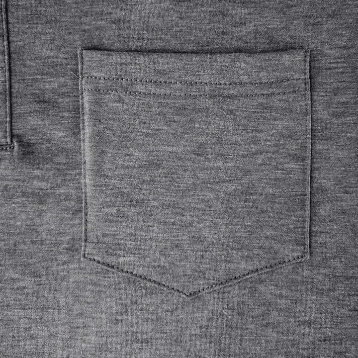 Heren Langarm Poloshirt met Borstzak Klassieke Kraag