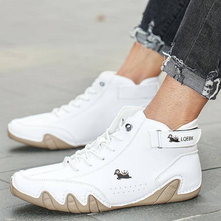Heren Leren Vetersluiting Enkellaars Casual Wandelschoen