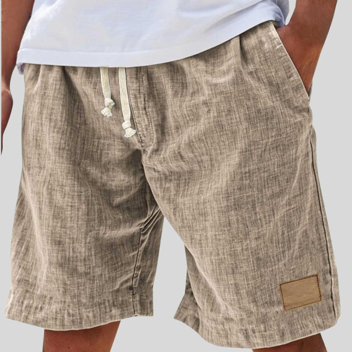 Heren Linnen Casual Korte Broek Trekkoord Elastische Taille