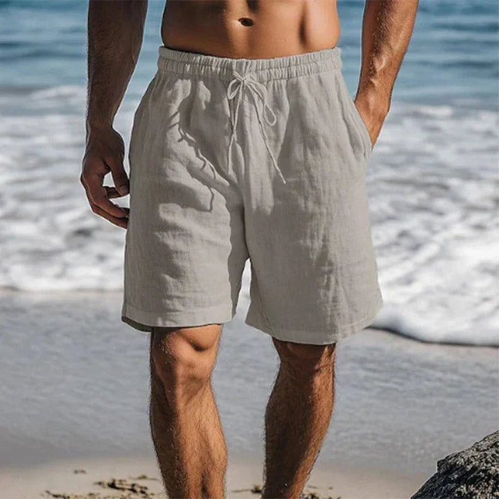 Heren Linnen Sneldrogende Zwemshorts Mid-Thigh - Grey