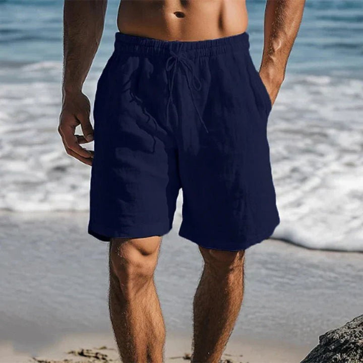 Heren Linnen Sneldrogende Zwemshorts Mid-Thigh