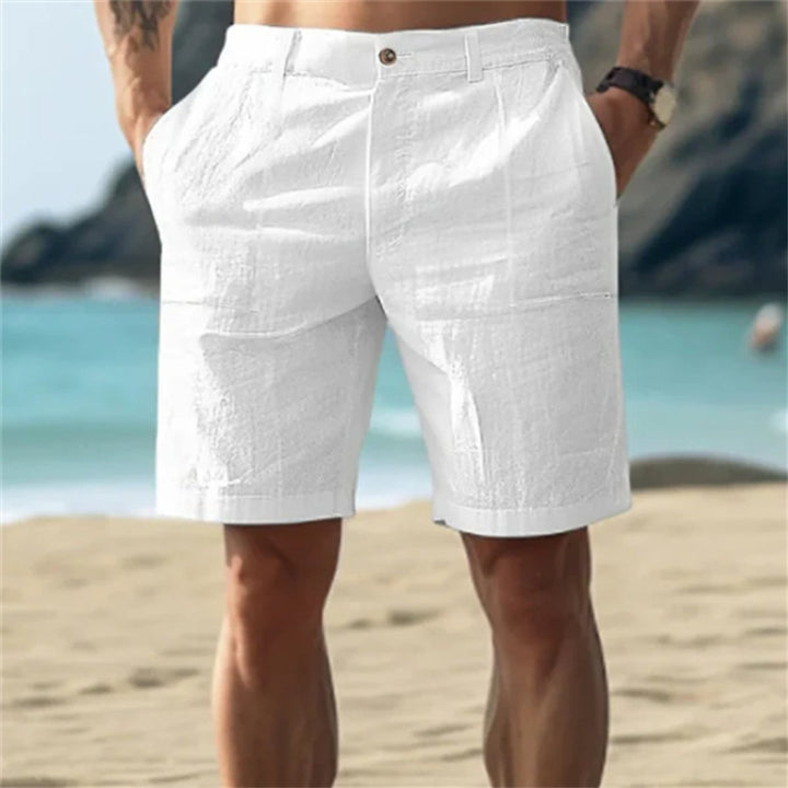 Heren Losse Linnen Short Elastische Tailleband - Wit