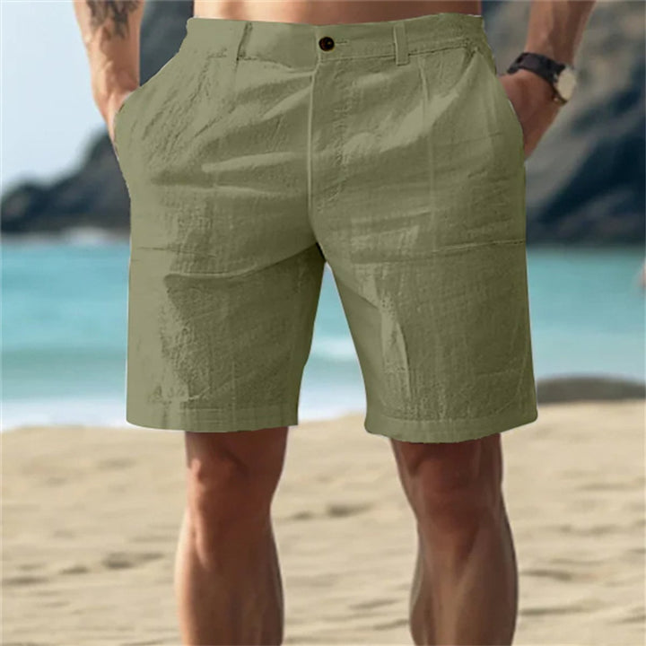 Heren Losse Linnen Short Elastische Tailleband - Groen