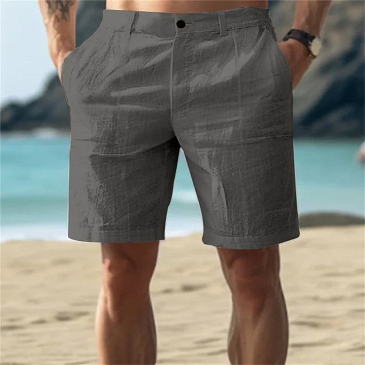 Heren Losse Linnen Short Elastische Tailleband - Donkergrijs