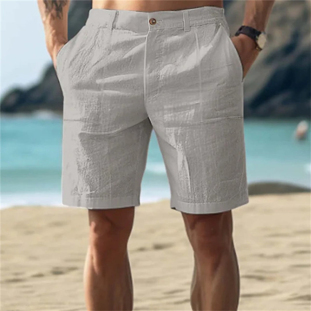 Heren Losse Linnen Short Elastische Tailleband - Grijs