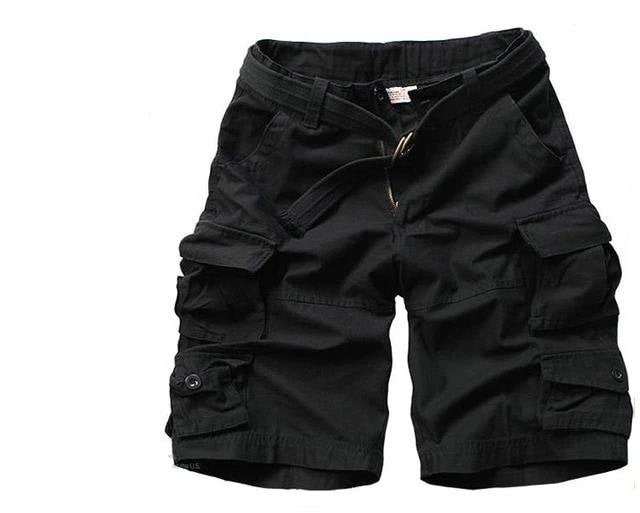 Heren Relaxed-Fit Camouflage Cargo Short Multi-Pocket - Schwarz