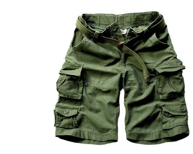 Heren Relaxed-Fit Camouflage Cargo Short Multi-Pocket - Army Grün