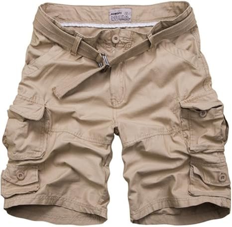 Heren Relaxed-Fit Camouflage Cargo Short Multi-Pocket - Khaki