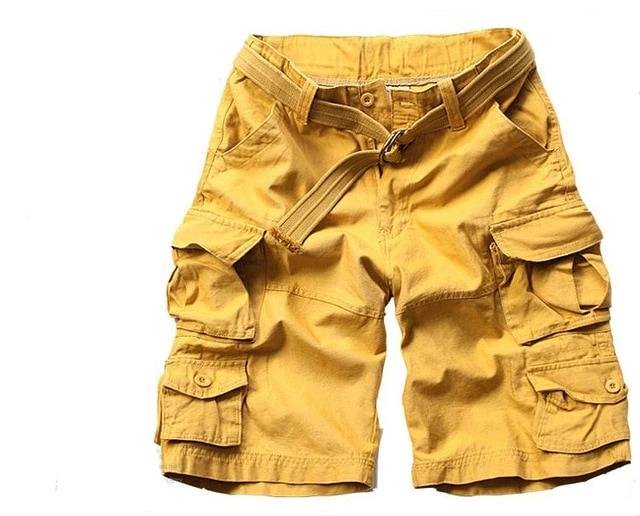 Heren Relaxed-Fit Camouflage Cargo Short Multi-Pocket - Gelb
