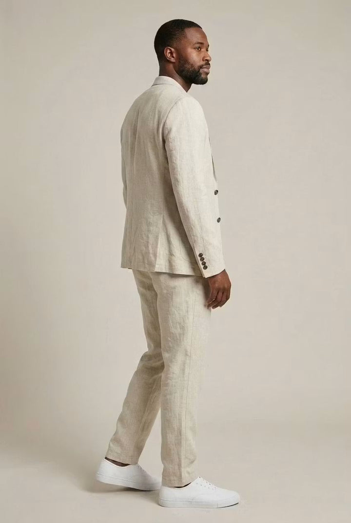 Heren Relaxed-Fit Linen Pak Set Blazer Broek