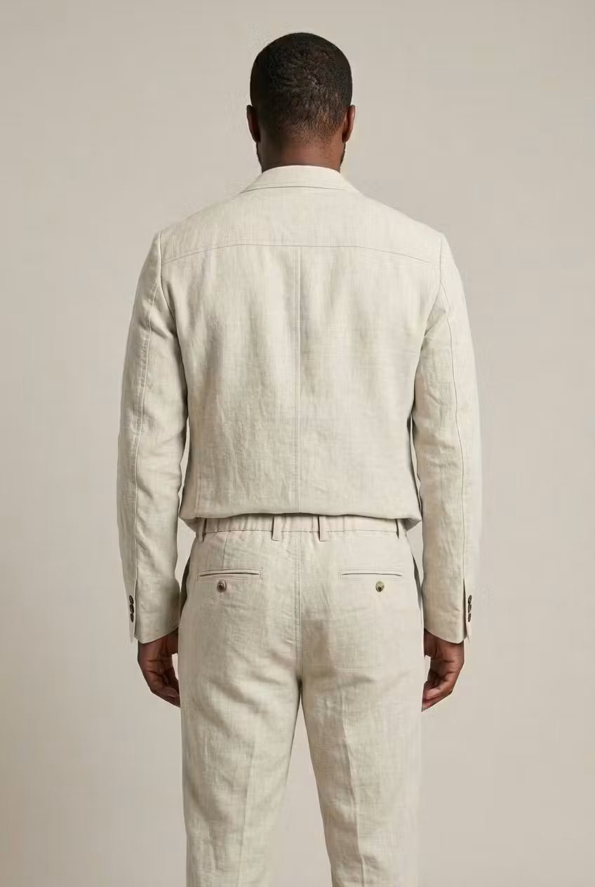 Heren Relaxed-Fit Linen Pak Set Blazer Broek