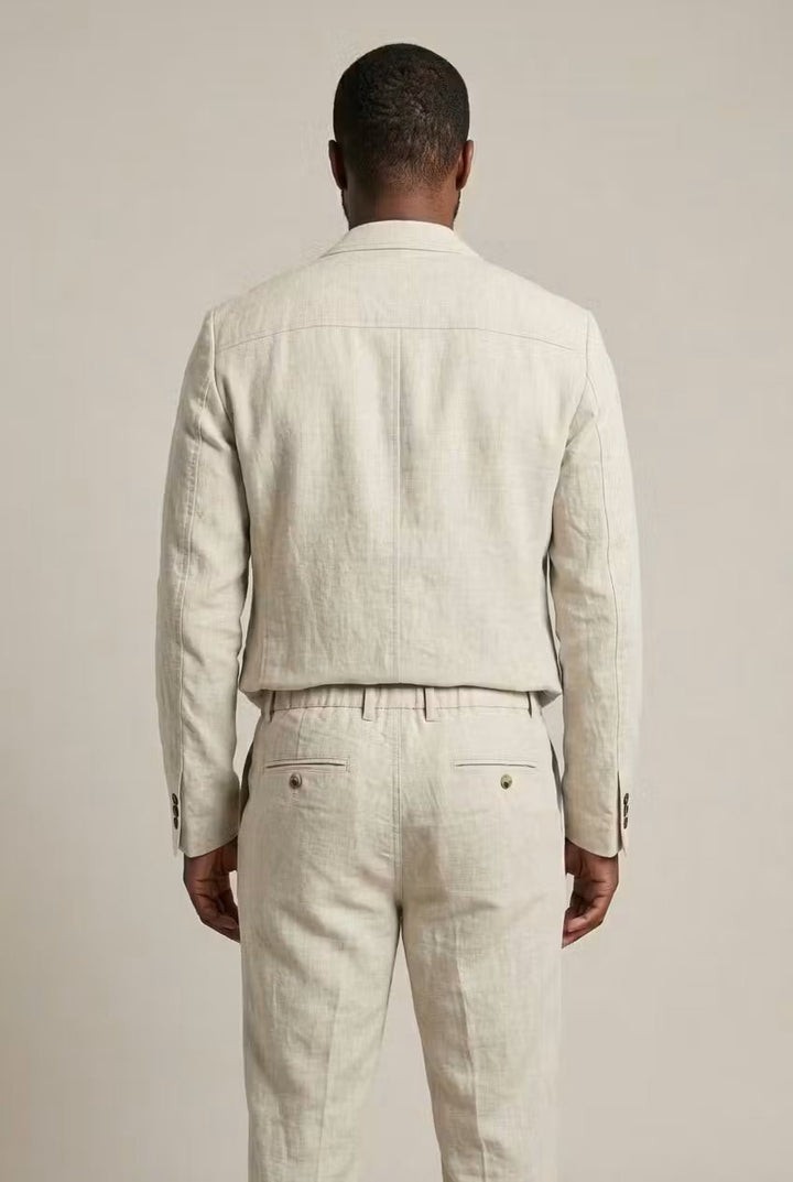 Heren Relaxed-Fit Linen Pak Set Blazer Broek