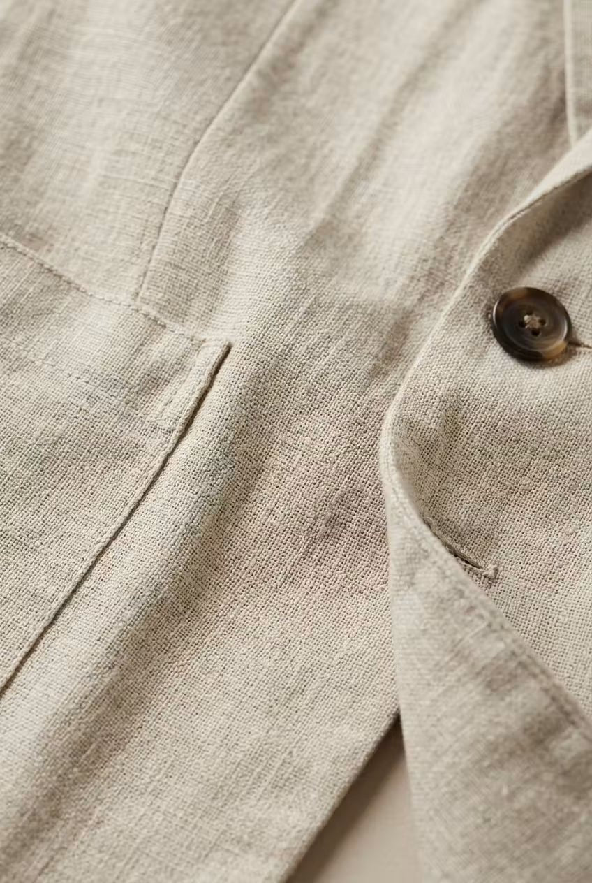 Heren Relaxed-Fit Linen Pak Set Blazer Broek
