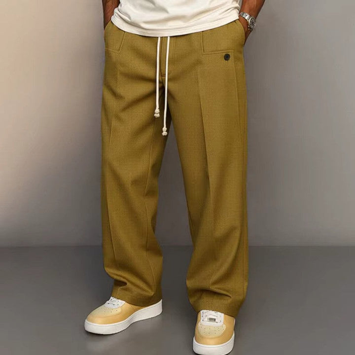 Heren Relaxed-Fit Trekkoord Comfort Broek - Khaki