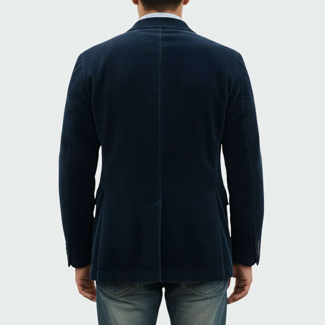Heren Ribfluwelen Blazer Vestset Slim-Fit Tweedelig