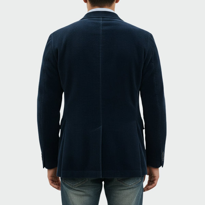 Heren Ribfluwelen Blazer Vestset Slim-Fit Tweedelig