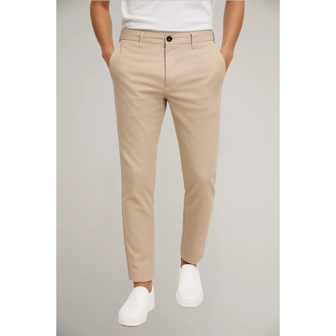 Heren Slim-Fit Gesneden Zakelijke Pantalon - Light Brown