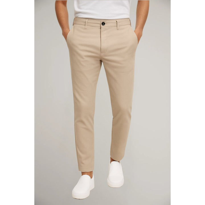 Heren Slim-Fit Gesneden Zakelijke Pantalon - Light Brown