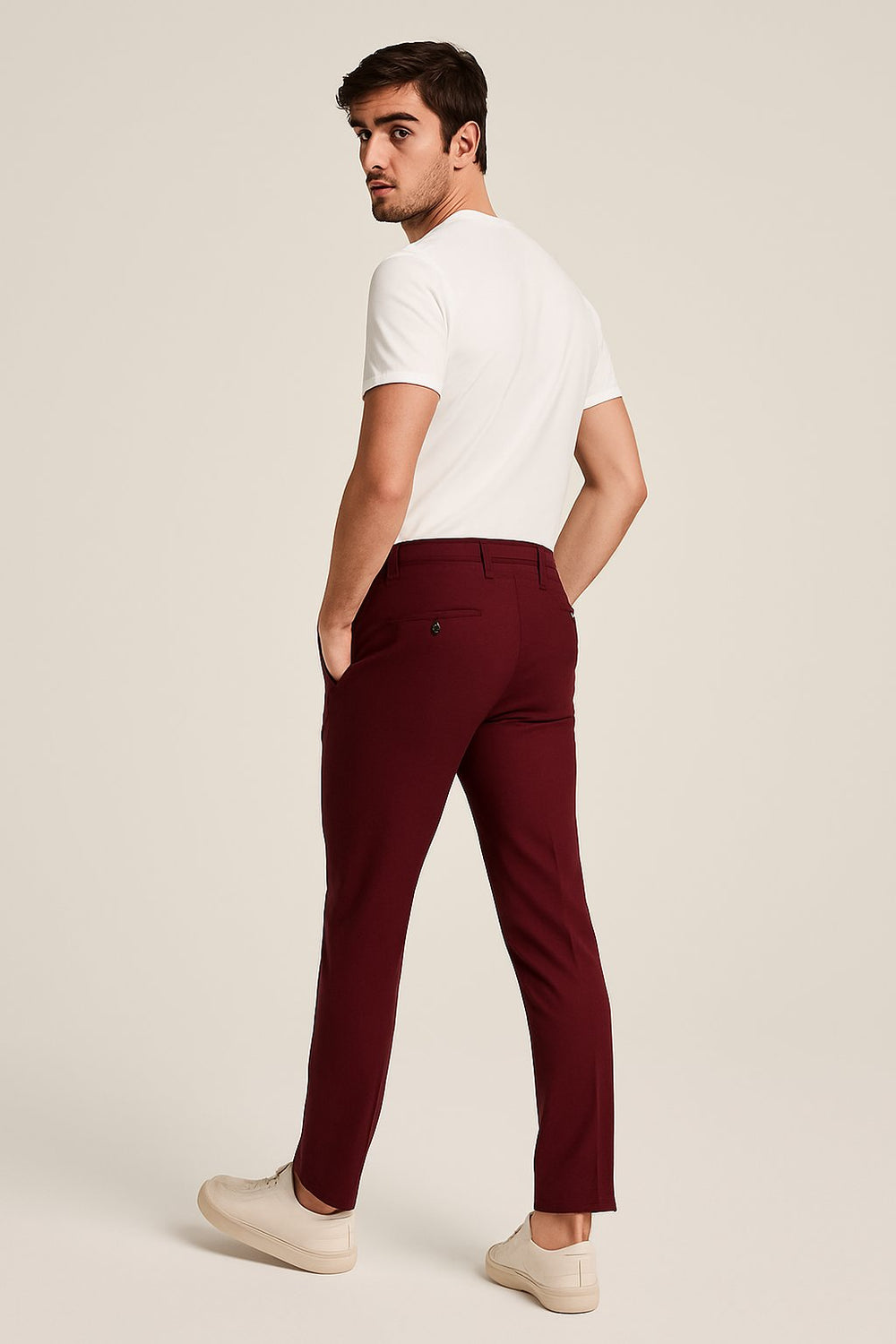 Heren Slim-Fit Gesneden Zakelijke Pantalon