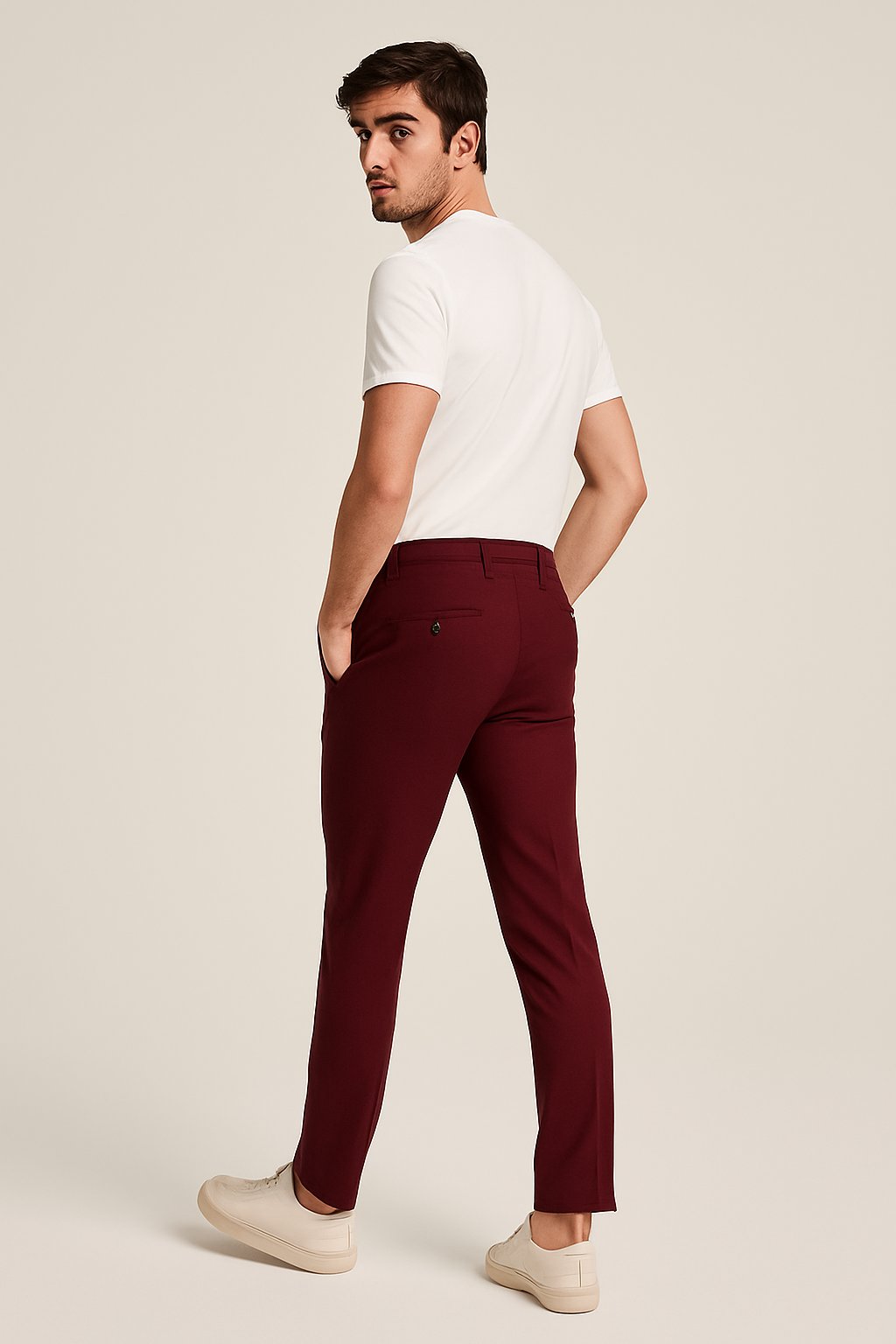 Heren Slim-Fit Gesneden Zakelijke Pantalon