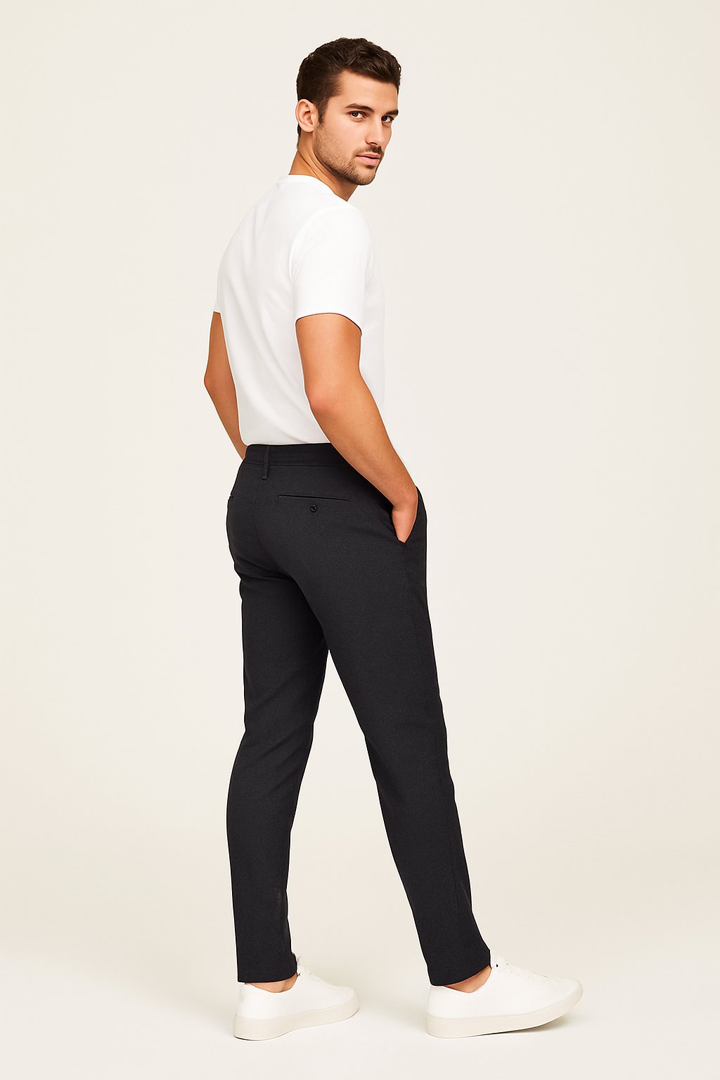 Heren Slim-Fit Gesneden Zakelijke Pantalon