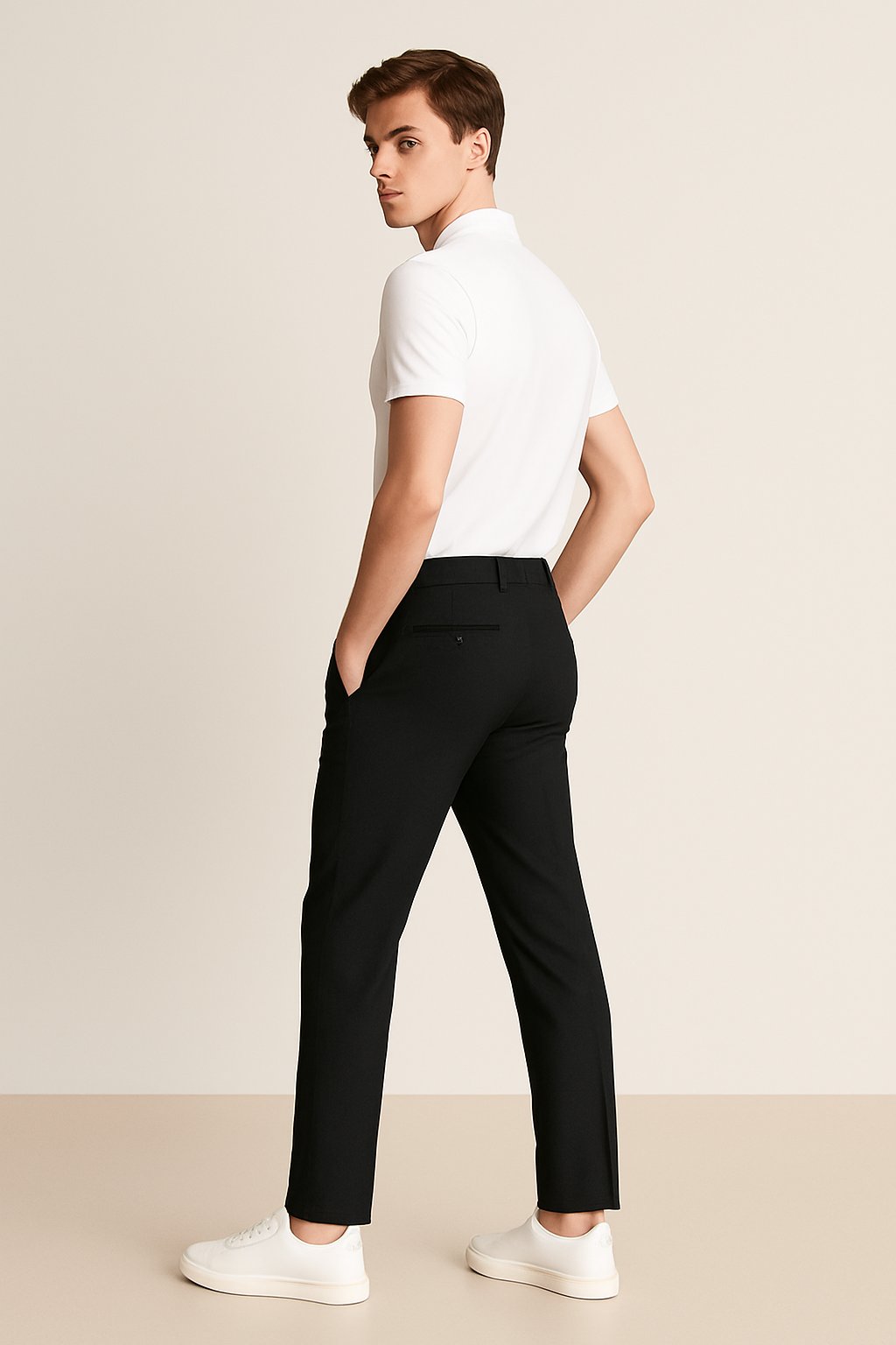 Heren Slim-Fit Gesneden Zakelijke Pantalon
