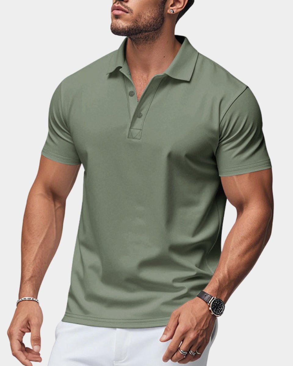 Heren Slim-Fit Klassiek Poloshirt met Kraag - Groen