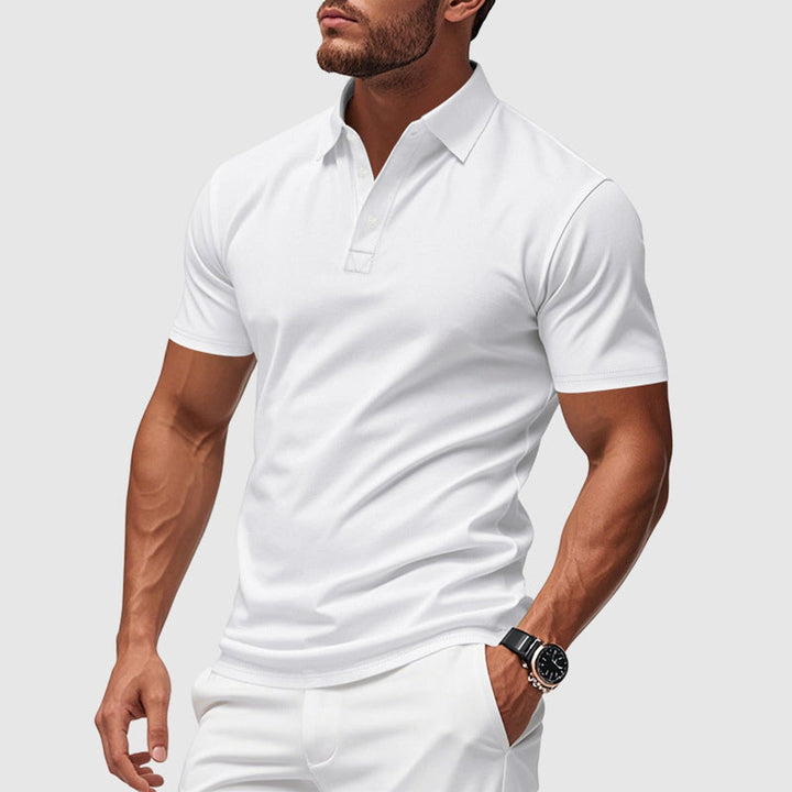 Heren Slim-Fit Korte Mouwen Klassiek Poloshirt - Wit