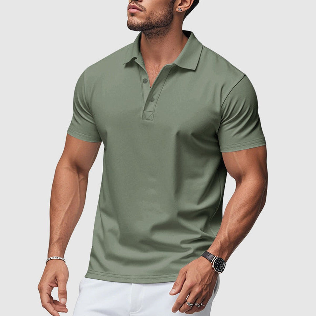 Heren Slim-Fit Korte Mouwen Klassiek Poloshirt - Groen