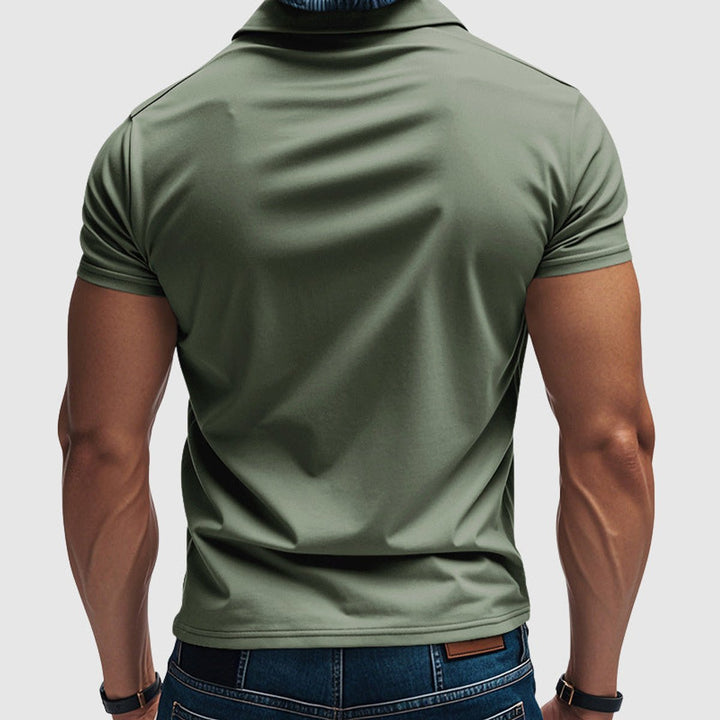 Heren Slim-Fit Korte Mouwen Klassiek Poloshirt