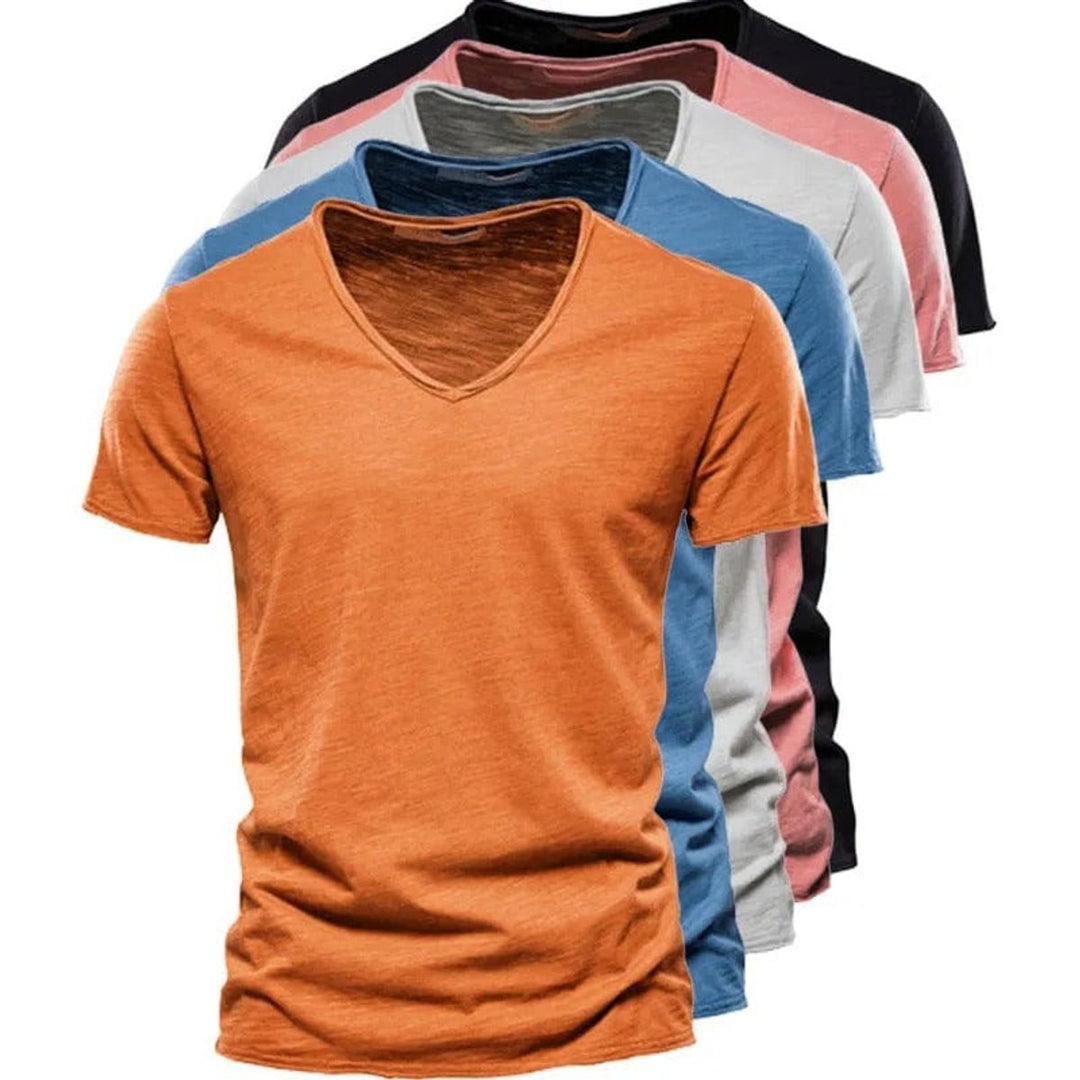 Heren Slim-Fit Kreukvrij V-hals T-shirt