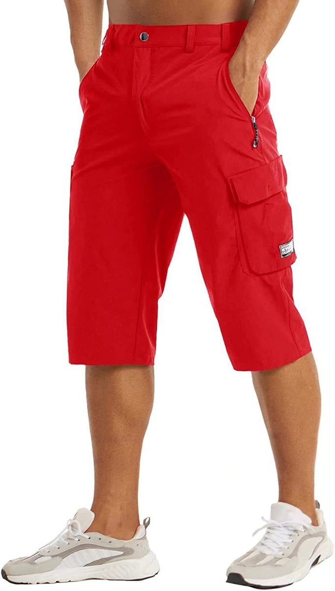 Heren Sneldrogende Tactische Cargobroek Shorts - Rood