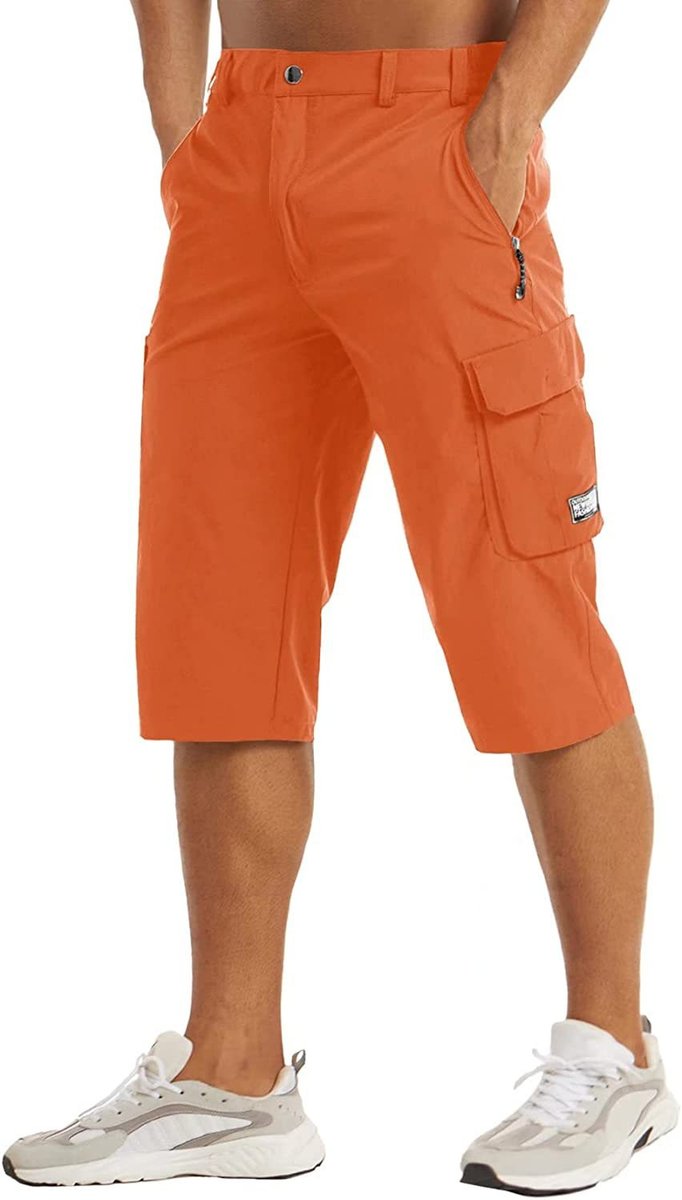 Heren Sneldrogende Tactische Cargobroek Shorts - Oranje