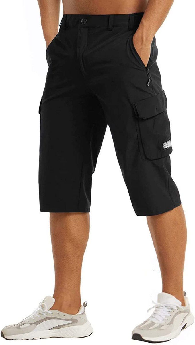 Heren Sneldrogende Tactische Cargobroek Shorts - Zwart