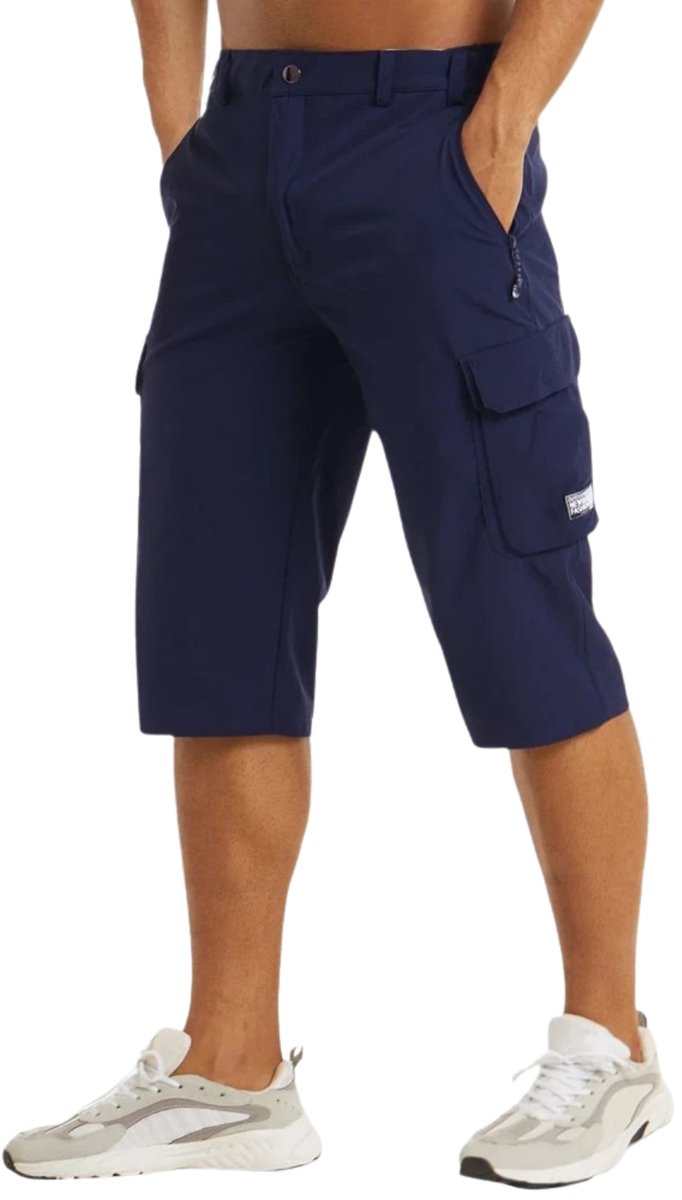 Heren Sneldrogende Tactische Cargobroek Shorts - Marineblauw