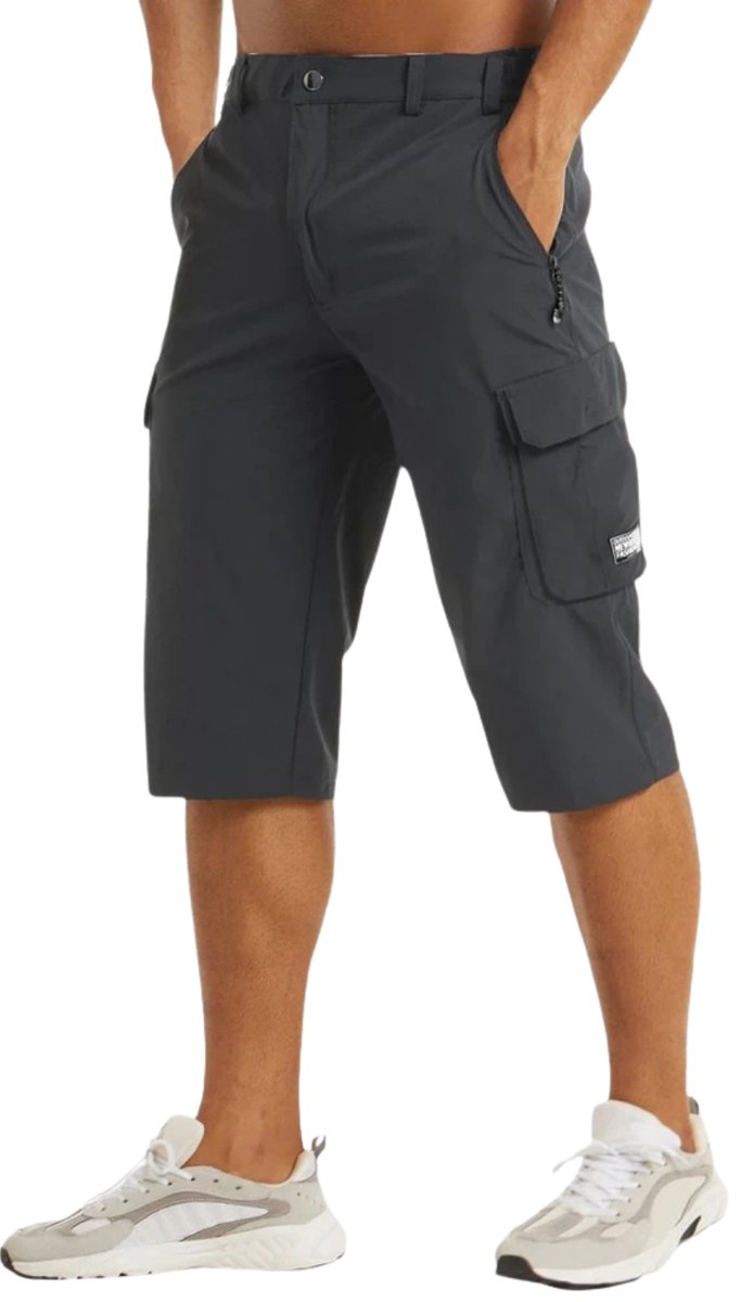 Heren Sneldrogende Tactische Cargobroek Shorts - Donkergrijs