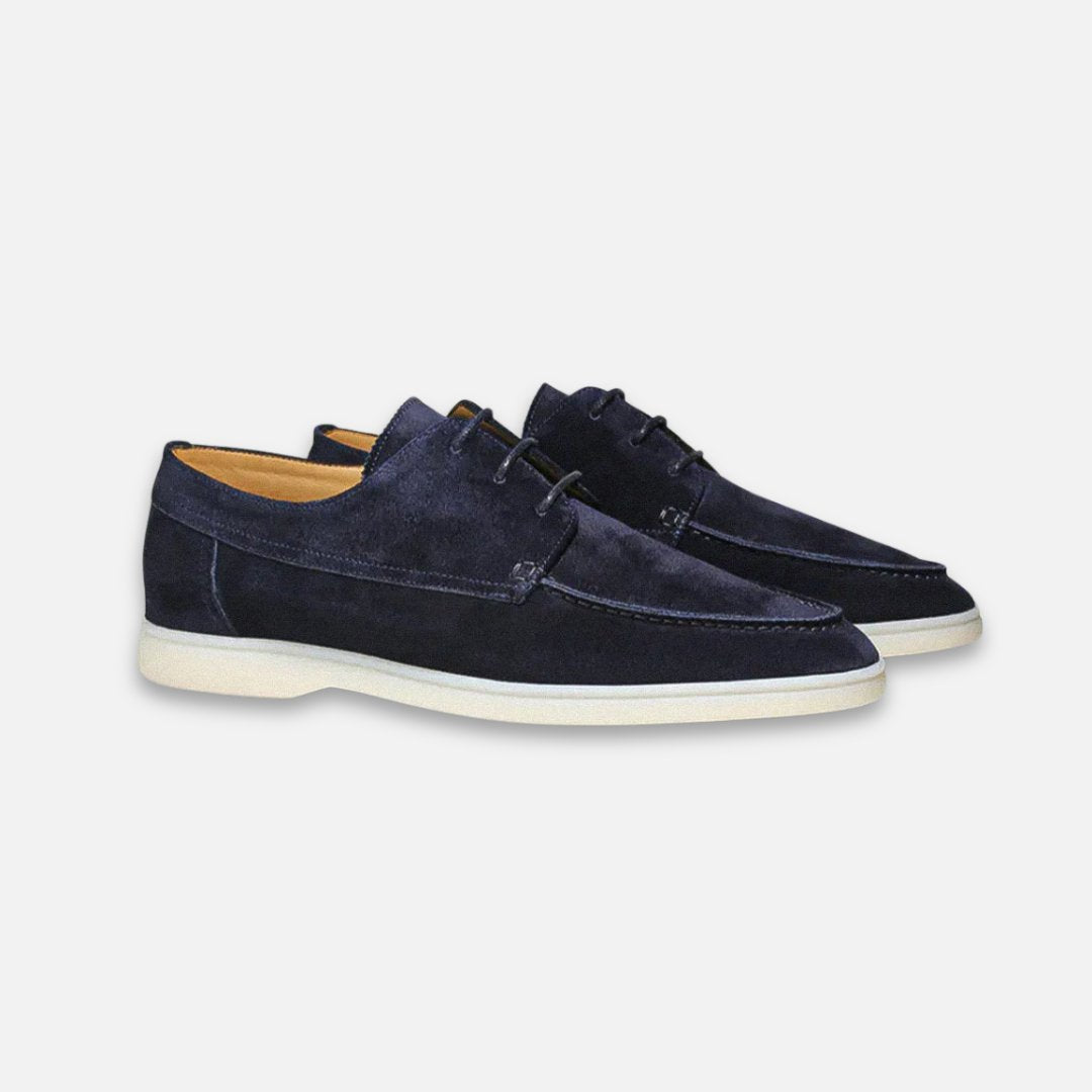 Heren Suède Vetersluiting Hybride Loafer Derby Schoenen - Dark Blue