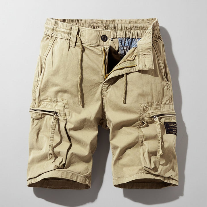 Heren Tactical Cargo Short met Elastische Taille - Khaki