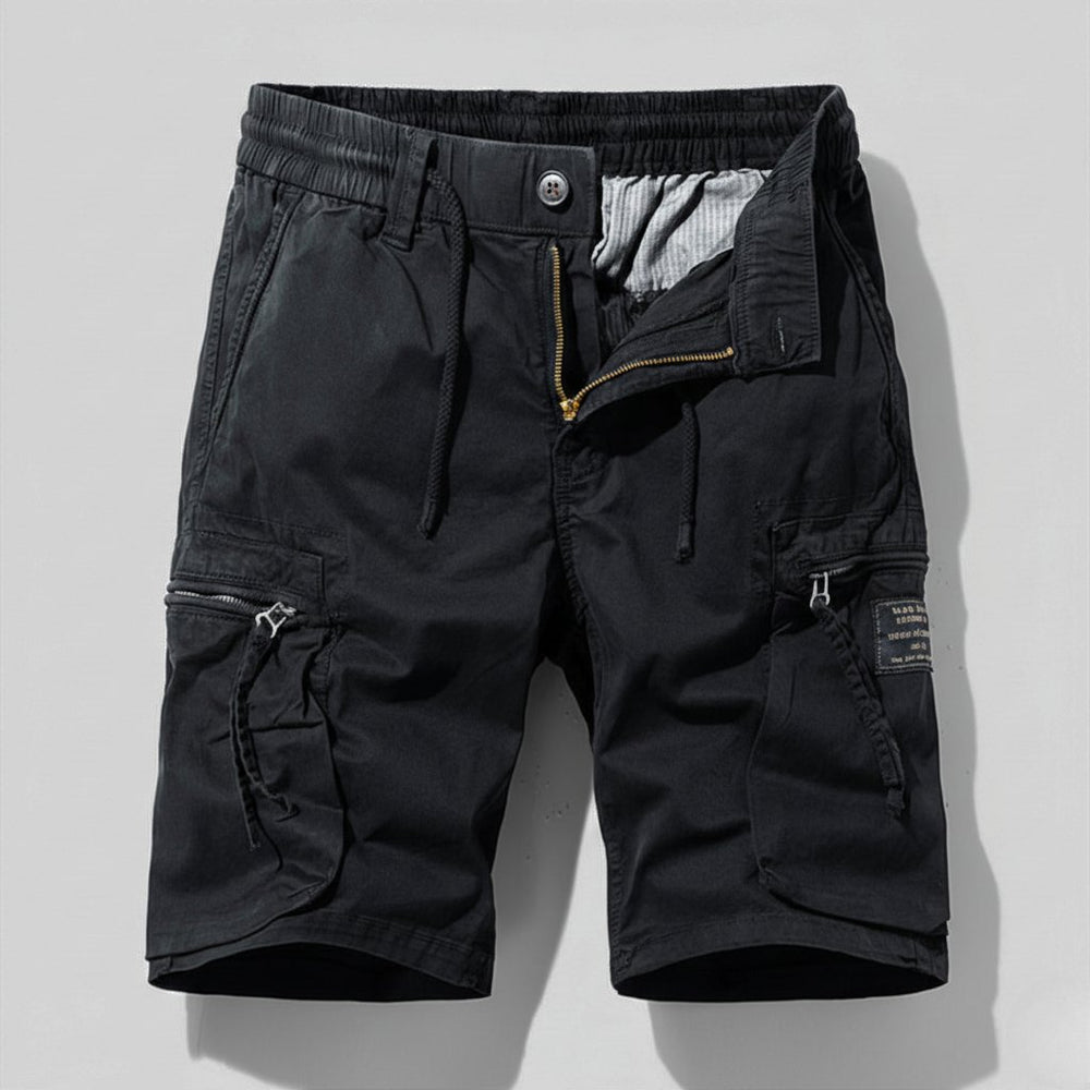 Heren Tactical Cargo Short met Elastische Taille - Black