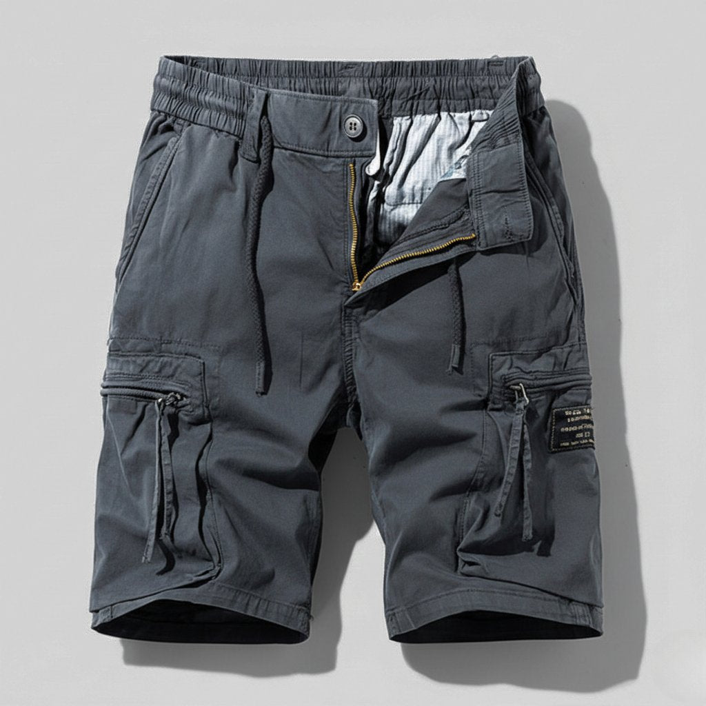 Heren Tactical Cargo Short met Elastische Taille - Gray