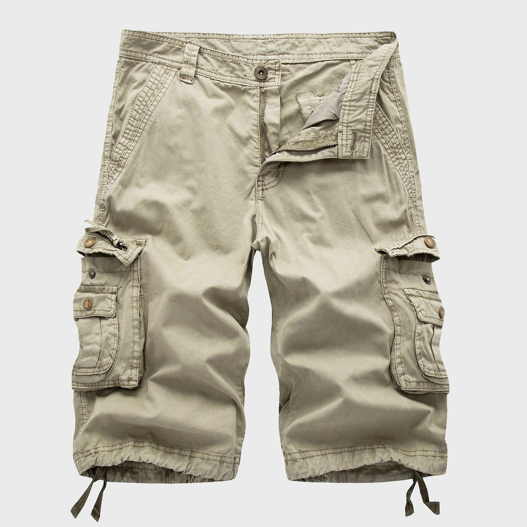 Heren Verstelbare Knielengte Cargo Short - Beige